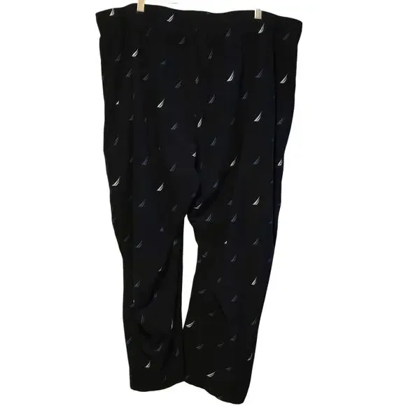 Nautica Sleepwear Navy Blue Logo Print Lounge Pants with pockets XXL - Picture 2 of 4